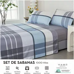 VENECIA - Set de SABANAS + Fundas - EUROPEO 2 Pz 100% Algodón