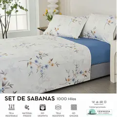 VENECIA - Set de SABANAS + Fundas - EUROPEO 2 Pz 100% Algodón