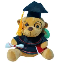 GENERICO - Peluche Oso Graduado Toga Negro 24cm