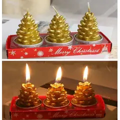 GENERICO - Set de 3 Mini Velas decorativas Navideñas