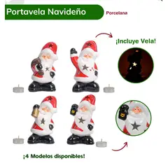 GENERICO - Porta vela navideña de cerámica