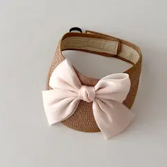 GENERICO - Sombrero de protección solar papa niña con lazo Caqui