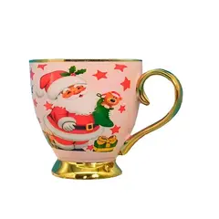 GENERICO - Taza Navideña Dec Papa Noel cMedia verde FRosado 500Ml c Estuche