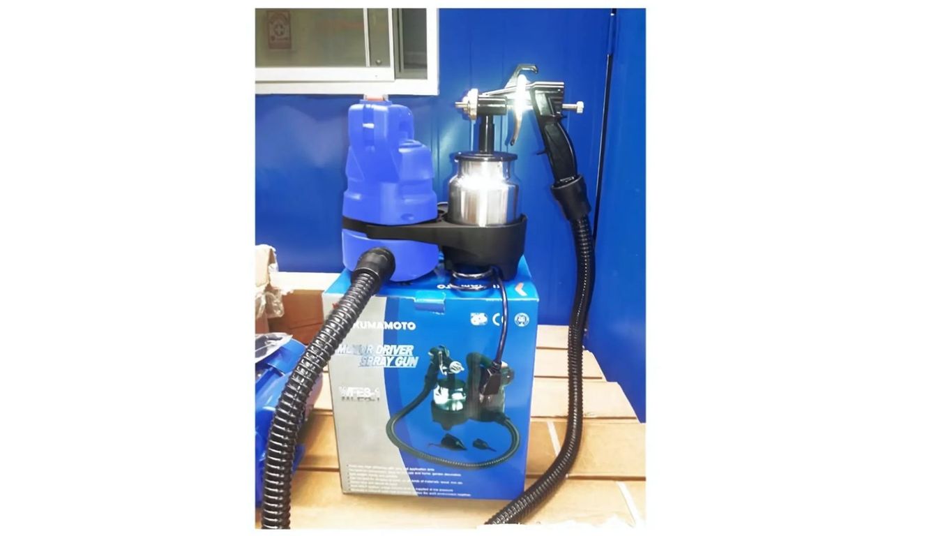 Mini compresora para pintar 450W Mod Wfes-1-azul