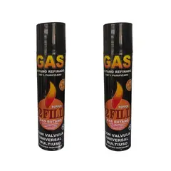 GENERICO - 2 Gas Butano Ultra Refinado Recarga Todo Tipo Encendedores