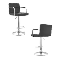 MOBELART - Set x 2 Bancos para Bar Nill giratoria Negro möbelArt