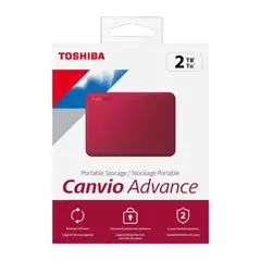TOSHIBA - Disco Duro Externo Canvio Advance 2TB - Rojo - Portátil