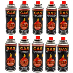 GENERICO - 10 Gas Butano Ultra Refinado valvula universal cocinillas Fill