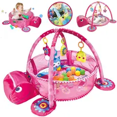 BABY - Gimnasio de Bebe Didáctico 3 en 1 con Pelotas Tortuga Rosado