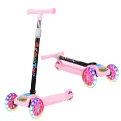 GENERICO - SCOTTER PLEGABLE KAWAI CON LUCES ROSADO