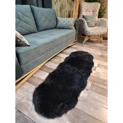 GENERICO - ALFOMBRA PELUDA NUBE 60x180CM NEGRO