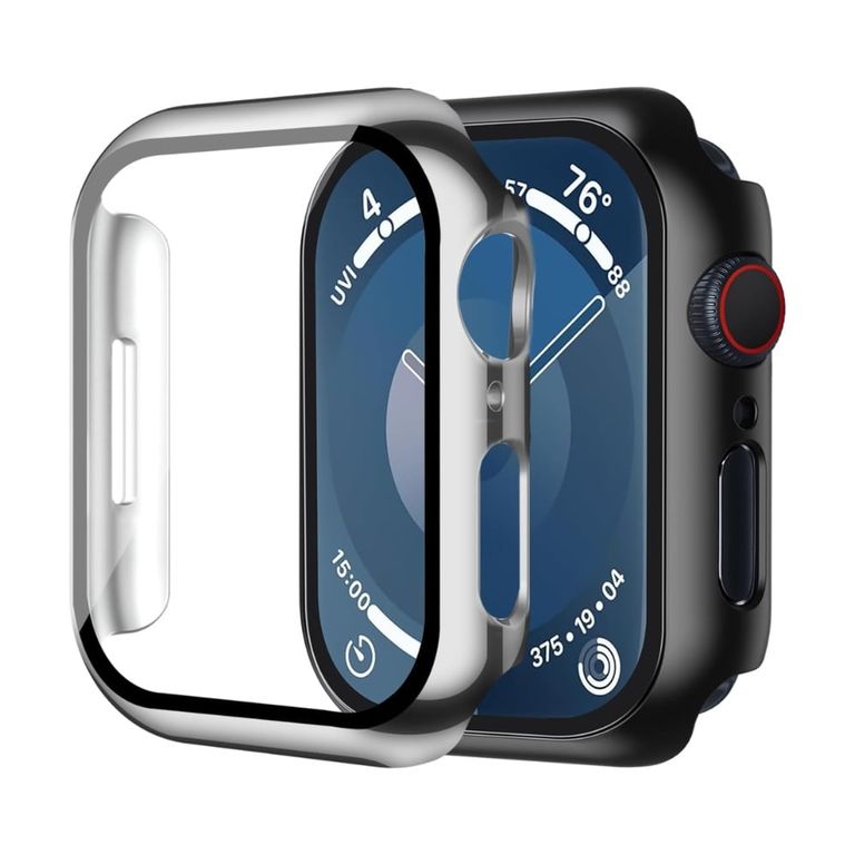 Case bumper protector cMica para Applewatch serie10 46mm Plateado