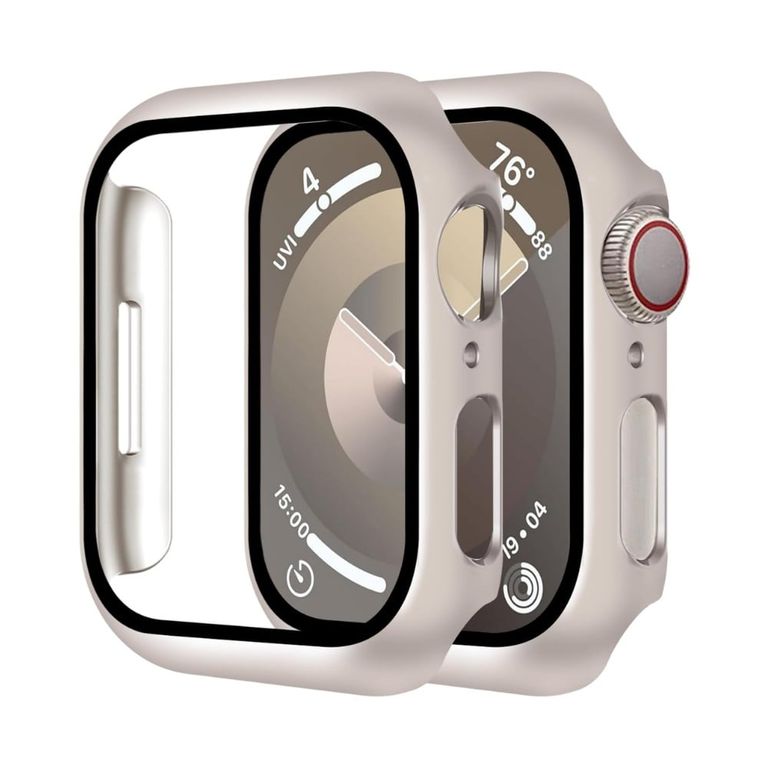 Case bumper protector cMica para Applewatch serie10 42mm Champagne