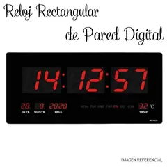 GENERICO - Reloj Rectangular de Pared con pantalla Digital