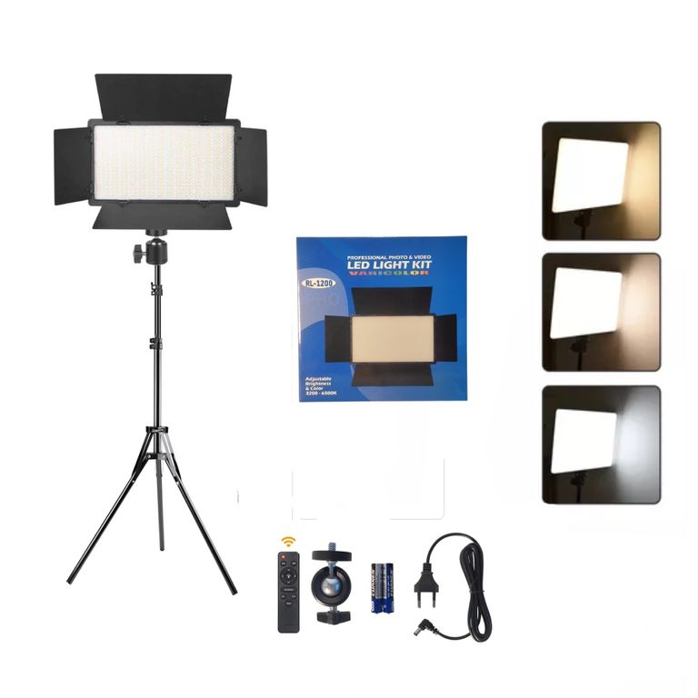 Panel Luz LED Iluminación de Estudio Fotografía Video Grabación RL1200