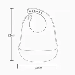 GENERICO - Babero de Silicona osito Gris con Bolsillo Para Bebes