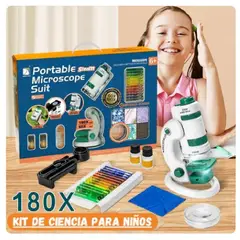 GENERICO - Kit Laboratorio Microscopio Portátil Ciencia Educativo 33pcs