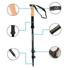 GENERICO - Baston De Trekking Mango De Corcho Aluminio Camping