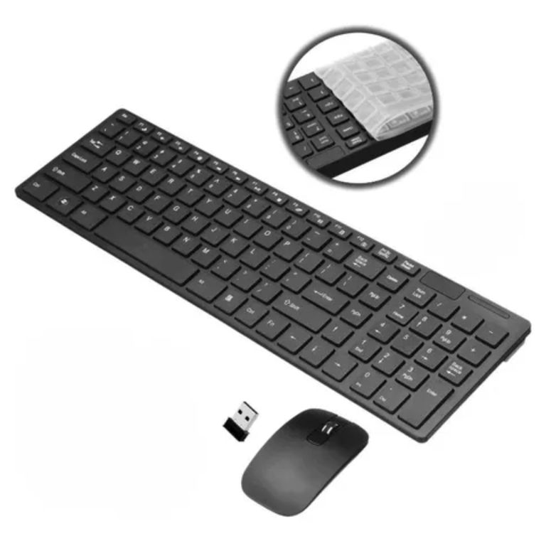 Teclado Y Mouse Inalámbrico Para Pc Laptop Negro