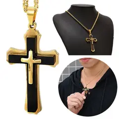 NO LOGO - Collar Cruz De Acero Inoxidable