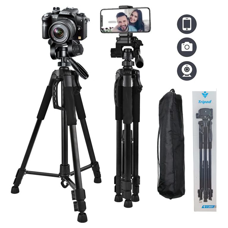 Tripode para Celular Camara Proyector Aluminio 166 cm Soporte 360°