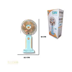 OEM - VENTILADOR PORTATIL 2 EN 1 RECARGABLE KWAII    CELESTE