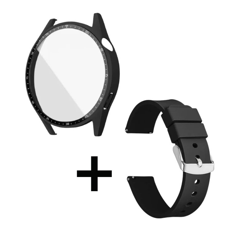 Pack case protector negro + correa negro para Huawei watch GT3 PRO