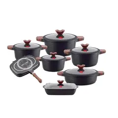 OEM - Juegos de Ollas Marrón Elegantes de Granito UCC LIFE 14 Piezas
