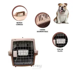 GENERICO - Caja Practica para Mascota L60 en Marron Y+Regalo Stickers