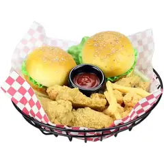 GENERICO - Pack 2 Cesto de Metal 20cm Para Papas Fritas Snack