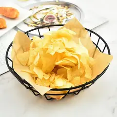 GENERICO - Pack 02 Cesto de Metal 25cm Para Papas Fritas Snack