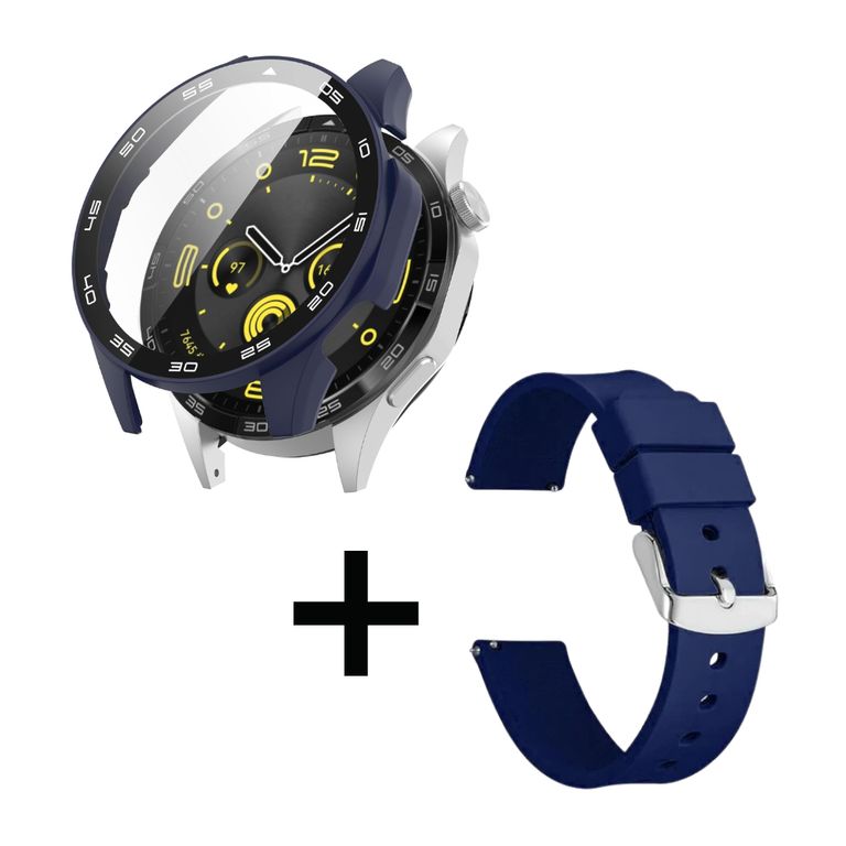 Pack case protector azul + correa azul para Huawei watch GT4 46 mm