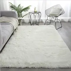GENERICO - Alfombra Rectangular peluche pelo largo 1.60 x 2.00m Perla