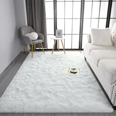 GENERICO - Alfombra Rectangular peluche pelo largo 1.60 x 2.00m Blanco