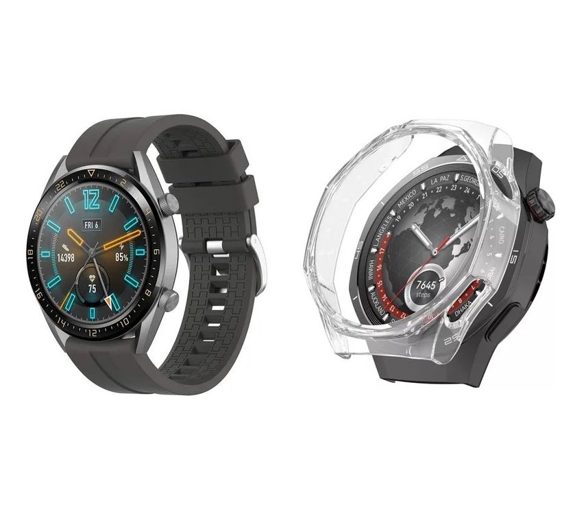 Correa de goma Gris + Case para Smartwatch Huawei GT3 SE