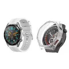 GENERICO - Correa de goma Blanco + Case para Smartwatch Huawei GT3 SE