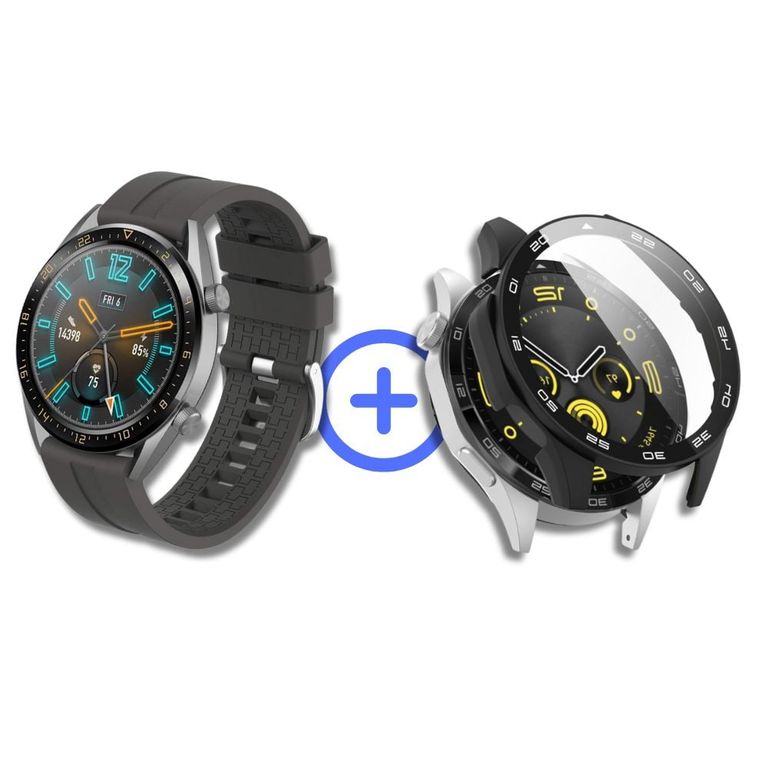 Correa de goma Gris + Case para Smartwatch Huawei GT4 46mm