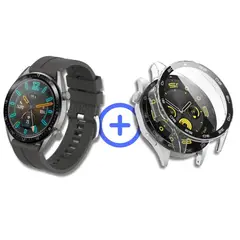GENERICO - Correa de goma Gris + Case para Smartwatch Huawei GT4 pro