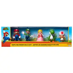 JAKKS PACIFIC - Super Mario Nintendo 5 Figuras Nintendo Mario, Peach, Luigi