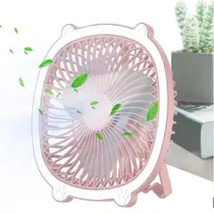 GENERICO - Ventilador de Escritorio Recargable conluz led-rosado