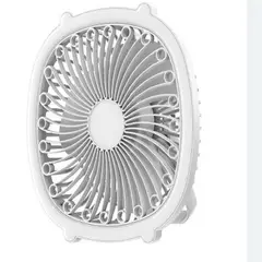 SEISA - Ventilador recargable para escritorio portatil con luz led-verde