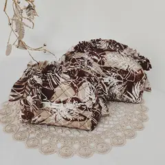 GENERICO - Pack 2 Neceser Porta Cosmético Estampado - Tierra Marrón