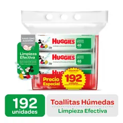 HUGGIES - Toallitas Humedas Limpieza Efectiva Fourpack 192unid
