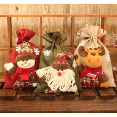 GENERICO - Bolsa de Regalo reutilizable 3x1 Navideño