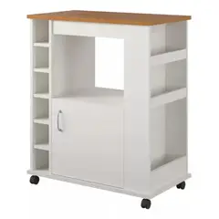 TU MESITA - Moderna Barra con Ruedas Maras color Blanco