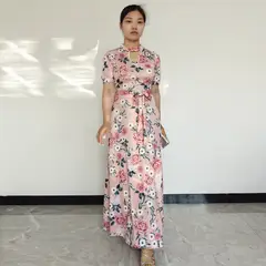 RINODERINA - Vestido Largo Casual Estampado Moda Mujer