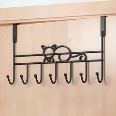 GENERICO - Perchero para colgar sobre la puerta negro