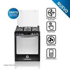 INDURAMA - COCINA A GAS NIZA ZAFIRO 5 QUEMADORES 30" NEGRA