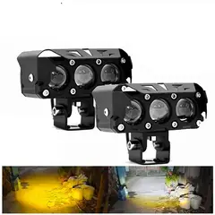 GENERICO - Faros Lupa Led Luz Doble Color De Moto Auto