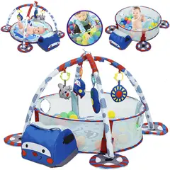 BABY - Gimnasio de Bebe Didáctico 3 en 1 con Pelotas Robot Azul